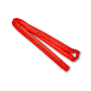 Treehog Round Lifting Sling 5 Ton in red, made from high-tenacity polyester for construction and arboriculture tasks.