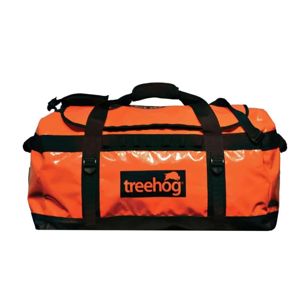 Treehog Climbing Kit Bag HV Orange - 70L, durable and weather-resistant, ideal for tree surgeons and climbers.