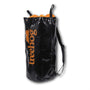 A black Treehog climbing rope and kit bag with orange accents and the brand logo visible.
