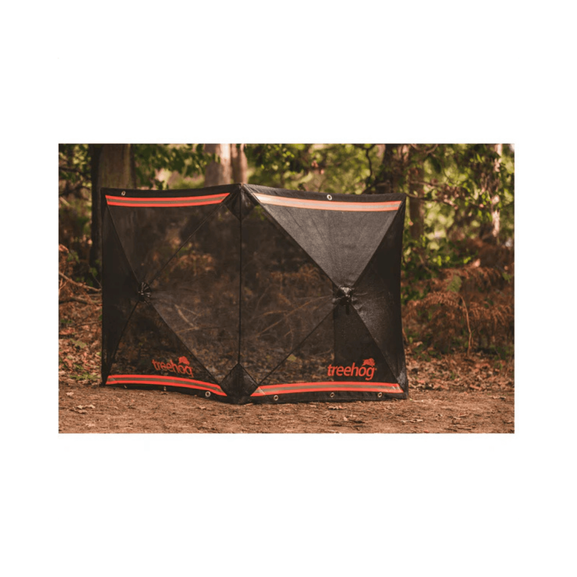 TreeHog Mesh Stump Grinding Guard System for tree surgeons, providing safety from debris while grinding tree stumps.