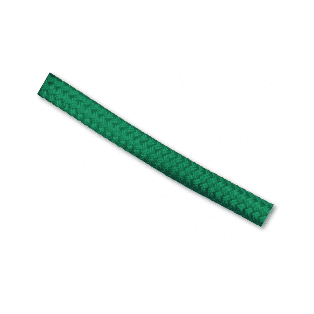 Treehog Green Double Braided Polyester Rope, 14mm x 50m, perfect for tree surgeons and rigging tasks.