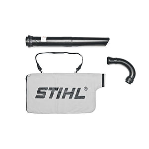 STIHL BG56/BG86 vacuum attachment set with tube and bag for efficient yard cleanup.