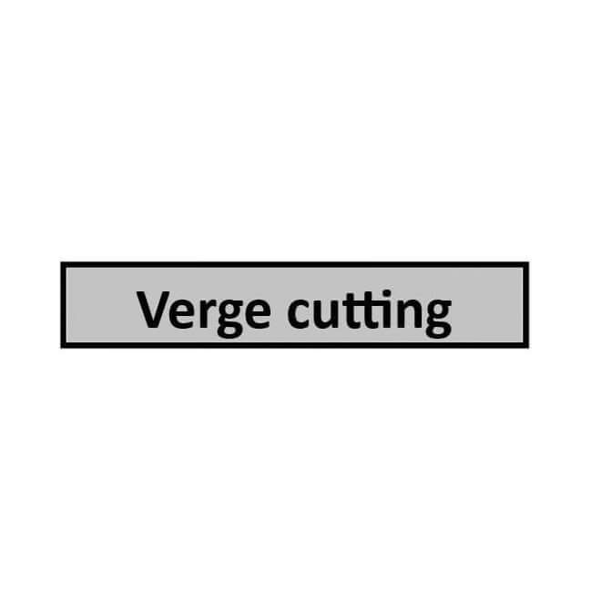 Verge cutting road sign for Tree Surgeon use, featuring clear and legible text design.