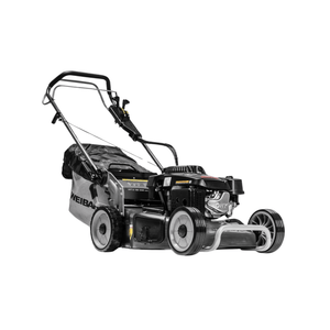 Black lawn mower with 'Weibang' branding on a white background