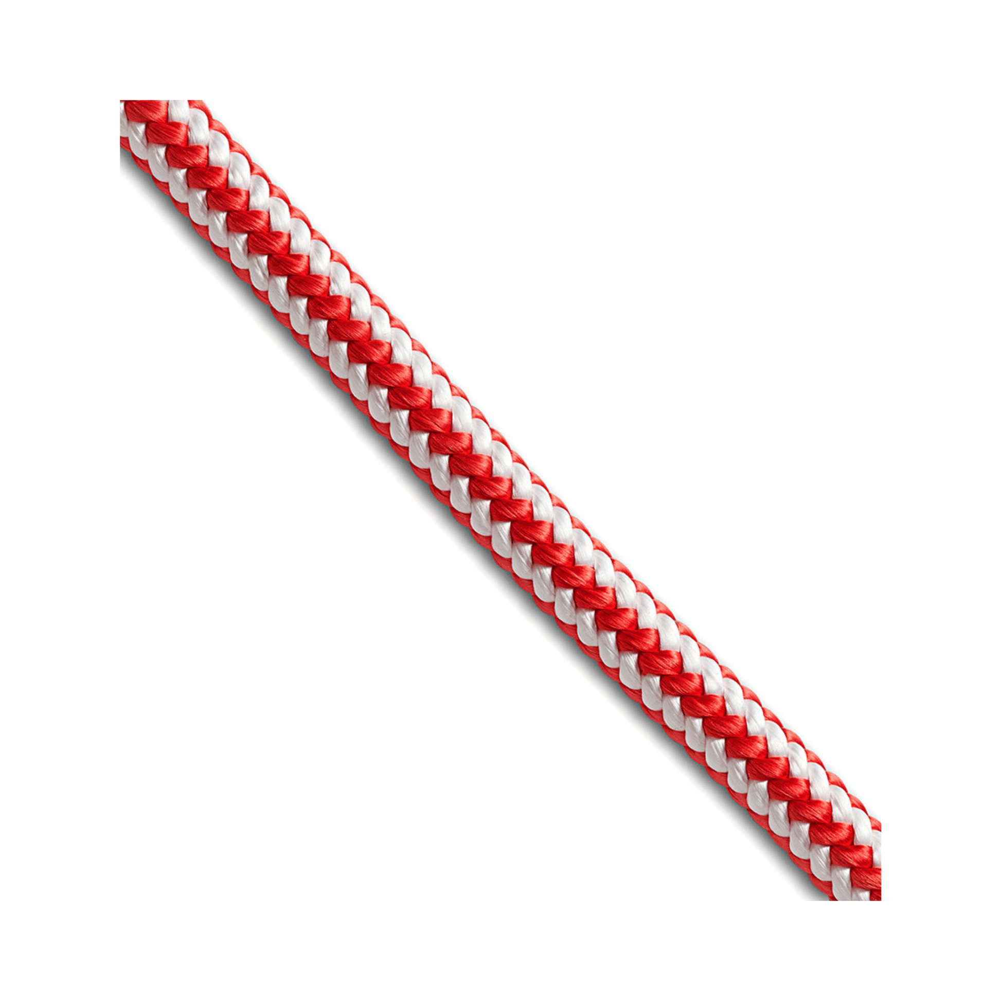 XTC Plus Climbing Rope 12.6mm close-up showing red and white braided design, ideal for arborists.