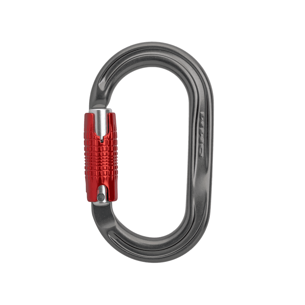 DMM AmericanO Locksafe Carabiner for tree surgeons, featuring a robust oval shape and a secure triple-lock gate.