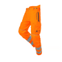 Hi-Visibility Arborist Rail Chainsaw Trousers in bright orange for tree surgeons, featuring reflective strips for safety.