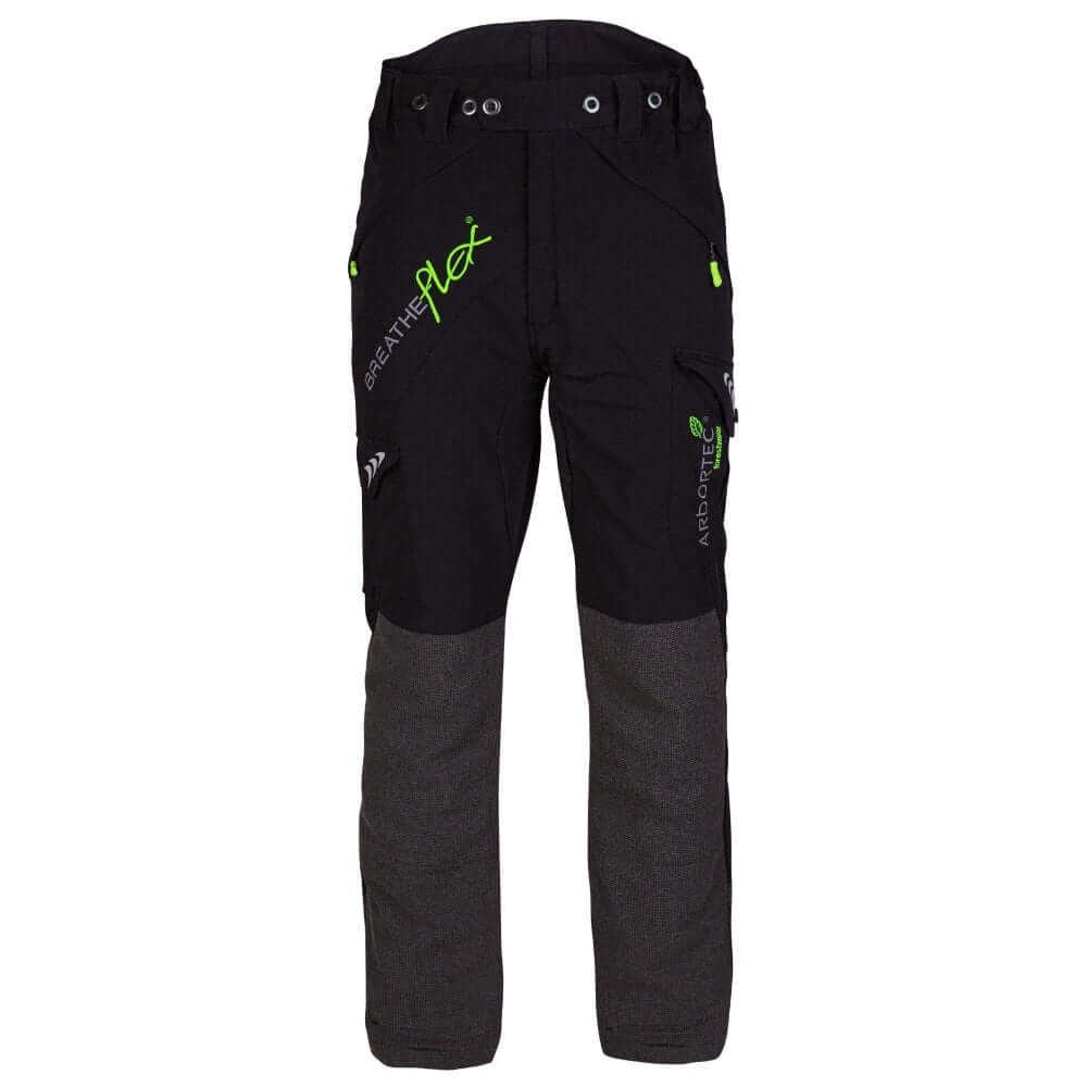 Breatheflex Chainsaw Trousers Black Type C for Tree Surgeons, featuring cut protection and breathable material.