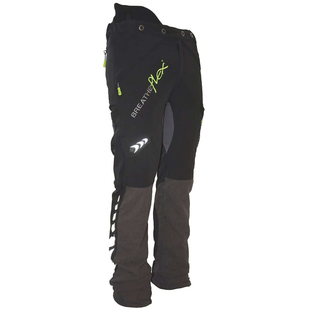 Breatheflex Chainsaw Trousers Black Type C for tree surgeons, lightweight and protective with cut protection.