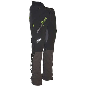 Breatheflex Chainsaw Trousers Black Type C for tree surgeons, lightweight and protective with cut protection.
