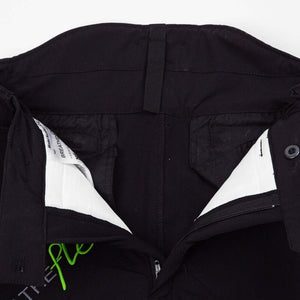 Interior view of Breatheflex Chainsaw Trousers Black Type C highlighting breathable material and zipper details for tree surgeons.