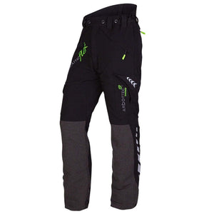 Breatheflex Chainsaw Trousers Black Type C designed for tree surgeons, featuring lightweight, breathable cut protection.