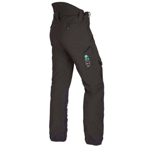 Back view of Arbortec Breatheflex Pro Olive Chainsaw Trousers, ideal for tree surgeons, offering mobility and protection.