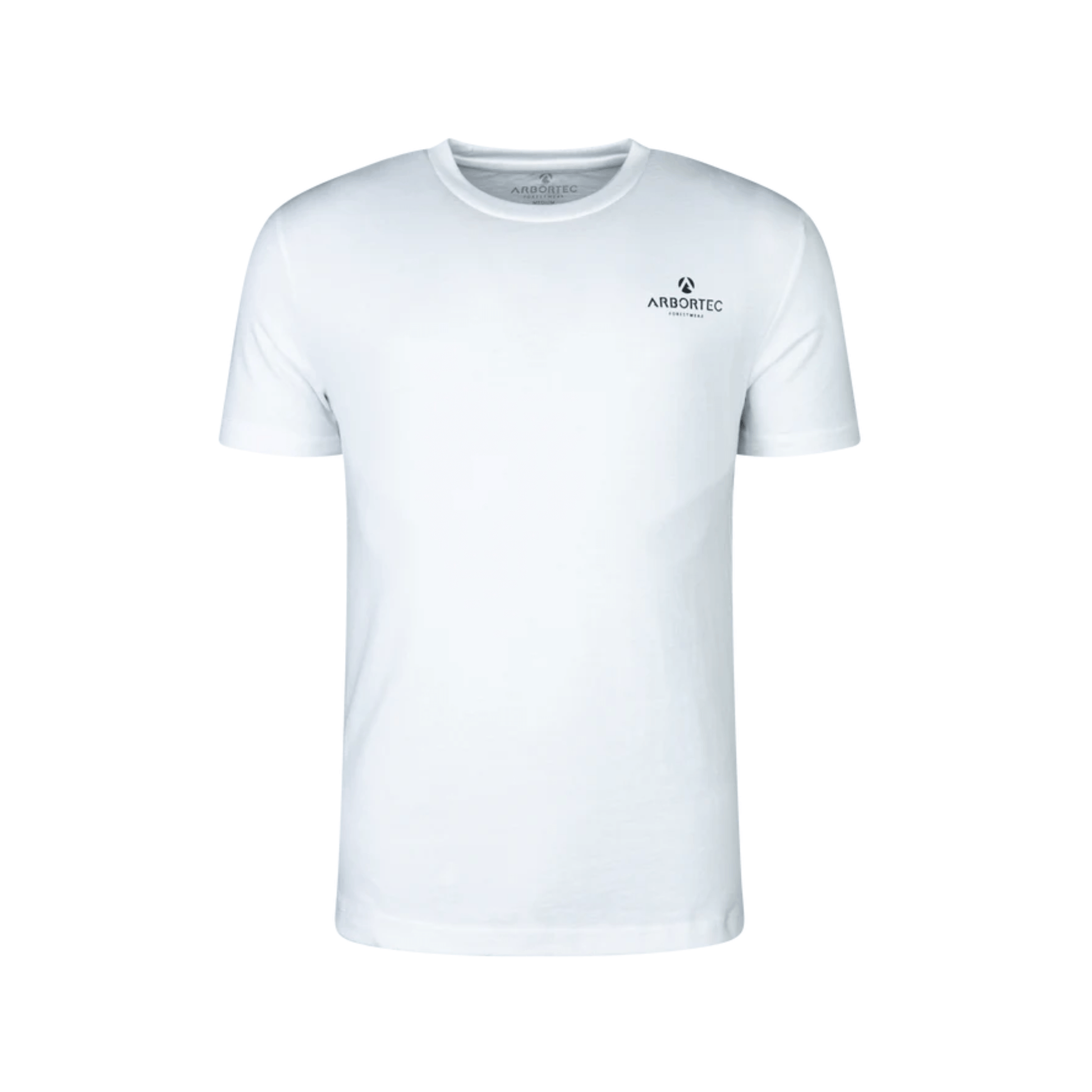 Arbortec white short sleeve t-shirt designed for comfort and durability, ideal for tree surgeons.