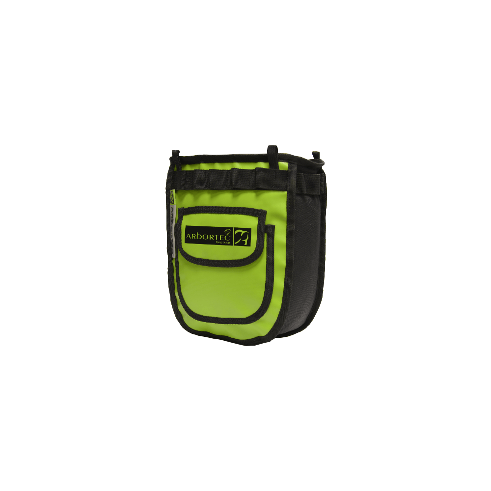 Arbortec Tree Climbing Hip Pouch Bag in lime green, durable, lightweight, designed for tree surgeons with easy access.
