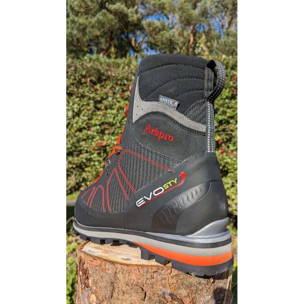 EVO Chainsaw Boots by Arbpro for tree surgeons with durable design and superior support.