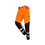 BasePro Hi Viz Orange Chainsaw Trousers Type A for tree surgeons, offering safety and visibility in forestry work.