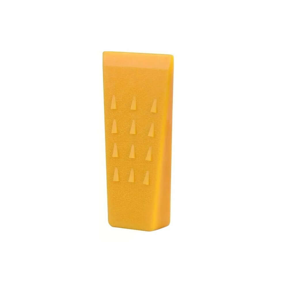Bison Tree Felling Plastic Wedge in bright yellow, designed for safe and controlled timber felling by professional tree surgeons.
