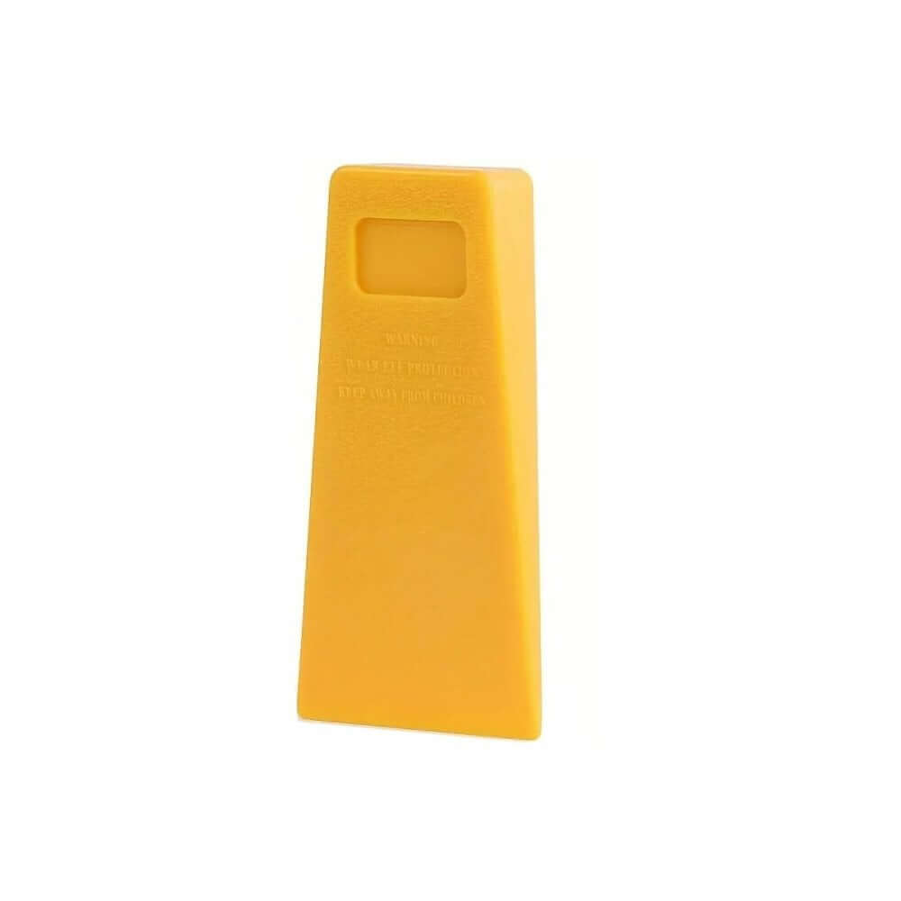 Tree Felling Plastic Wedge in yellow, designed for safe and precise timber felling for tree surgeons.