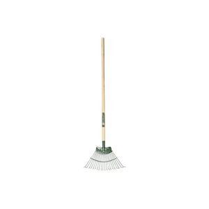 Bulldog Springbok 20 Tine Lawn Rake with hardwood handle for efficient lawn maintenance and debris removal.