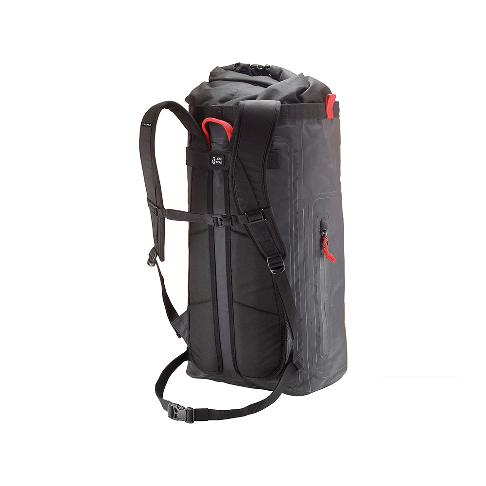 CAMP TRUCKER 60 Litre Roll-Top Backpack for tree surgeons, made from durable Tarpaulin PVC, perfect for outdoor adventures.