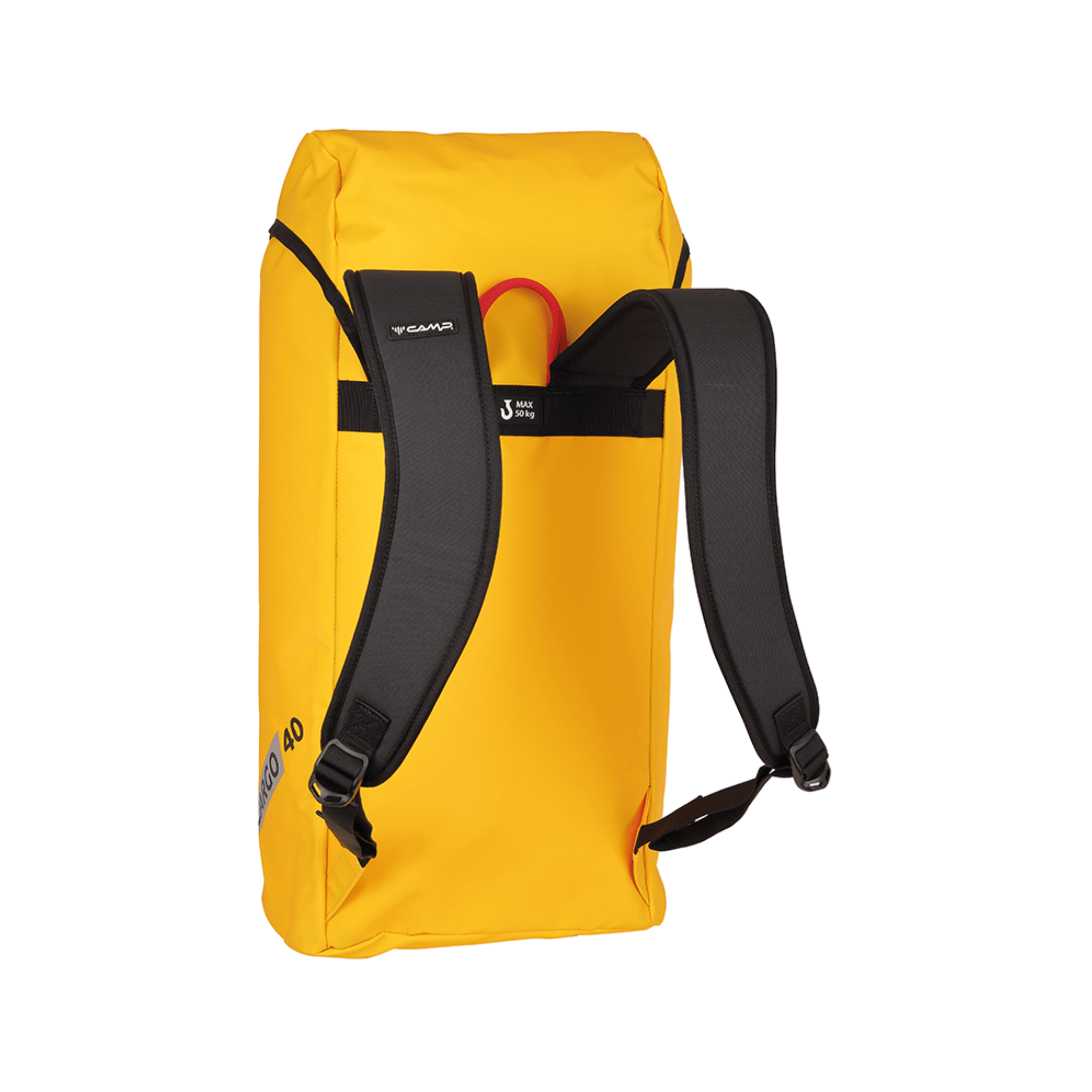 CAMP CARGO 40 Yellow Backpack for tree surgeons and outdoor professionals, showcasing durable design and versatile functionality.