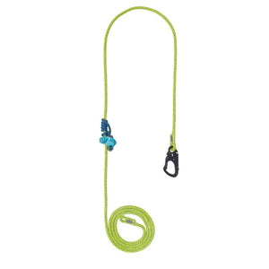 Flexbee V2 Snapo Prusik Rope Lanyard in vibrant green with a carabiner for tree surgeons and arborists.