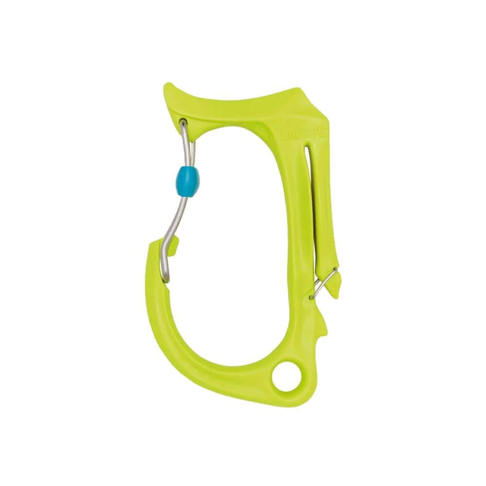 Honos Tool Carry Clip Large in bright yellow, designed for secure tool carrying for tree surgeons and arborists.