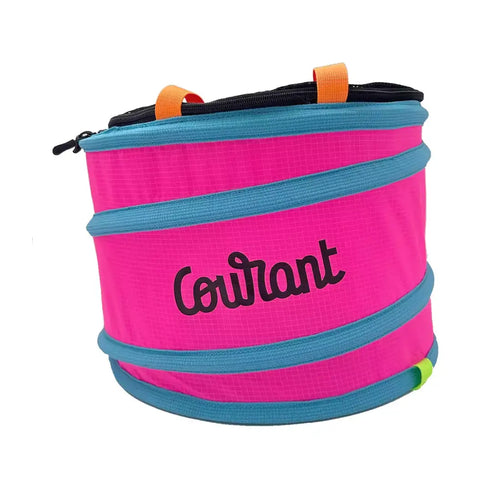 Courant Pelican Throwline Bag in bright pink, designed for tree surgeons to store throwlines tangle-free and securely.