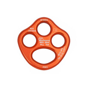 DMM Bat Rigging Plate designed for tree surgeons, featuring three attachment points and strong, lightweight construction.