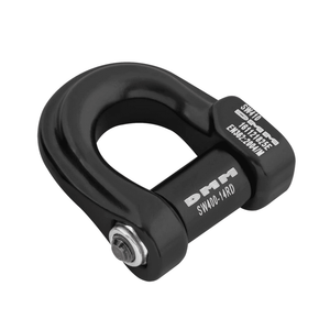 DMM Compact Shackle in black, lightweight and durable for tree surgeons and outdoor rigging applications.