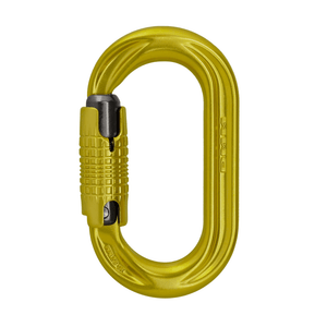 DMM PerfectO Locksafe Carabiner in vibrant yellow, designed for climbing and tree surgeons.