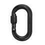DMM PerfectO Screwgate Carabiner in black, ideal for climbing and tree surgeons, featuring smooth screw-gate closure.