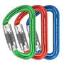DMM Shadow 3 Pack Locksafe Carabiner set in green, red, and blue, ideal for tree surgeons and climbing.