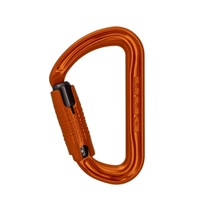 DMM Shadow Locksafe Carabiner in orange, lightweight and strong, ideal for tree surgeons and climbers.