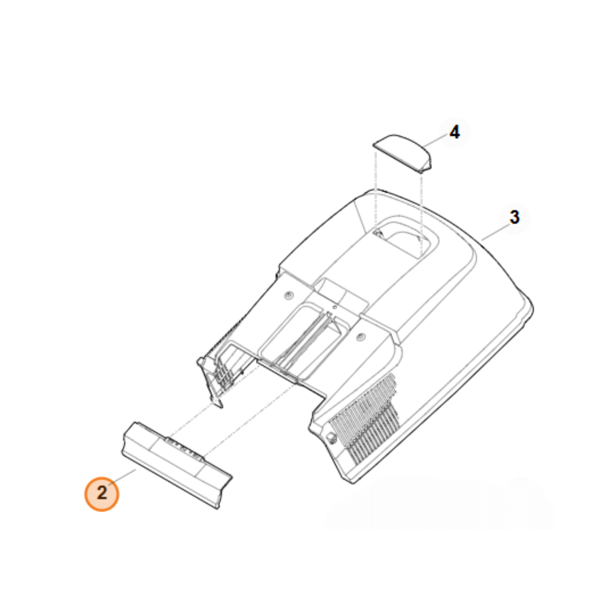 Diagram of Flap for STIHL RM 248.0 mowers, highlighting components for OEM part 6371 708 8001.