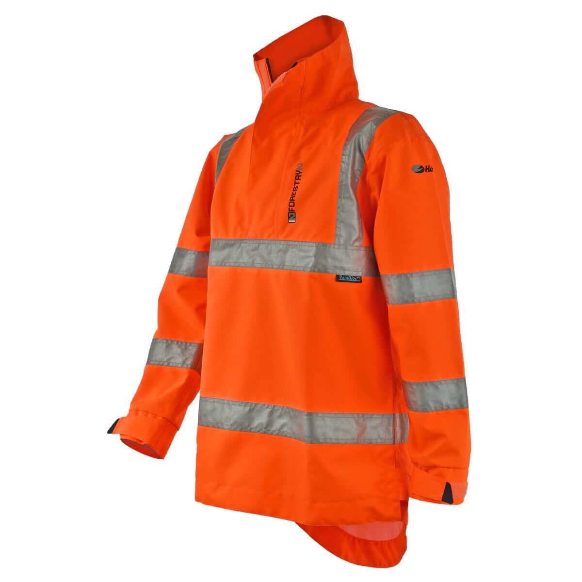 Harkie Forestry 2 Smock in Hi-Vis Orange, waterproof and breathable, ideal for tree surgeons in harsh weather.