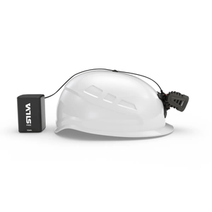 FreeLight 3000 head torch attached to a white safety helmet, designed for professionals like tree surgeons.