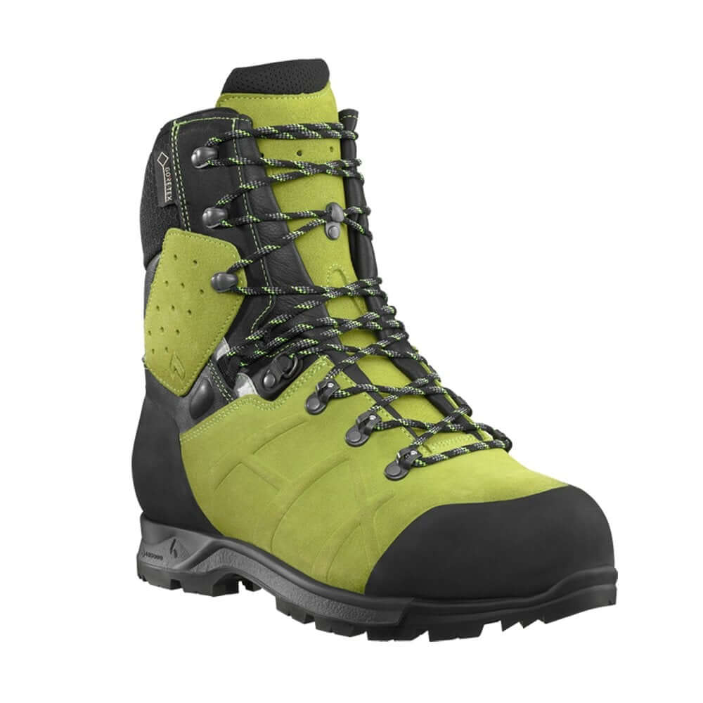 Haix Protector Ultra 2.0 GTX Chainsaw Boots with cut protection for tree surgeons and outdoor safety.