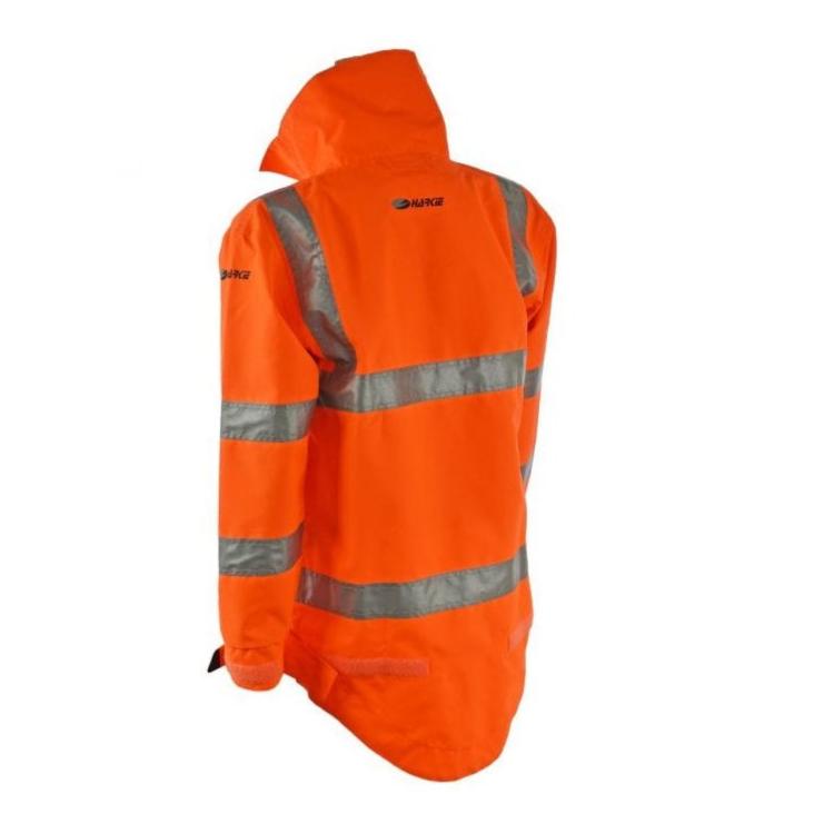 Harkie Forestry 2 Hi-Vis Orange Smock with reflective stripes, designed for tree surgeons and outdoor work.