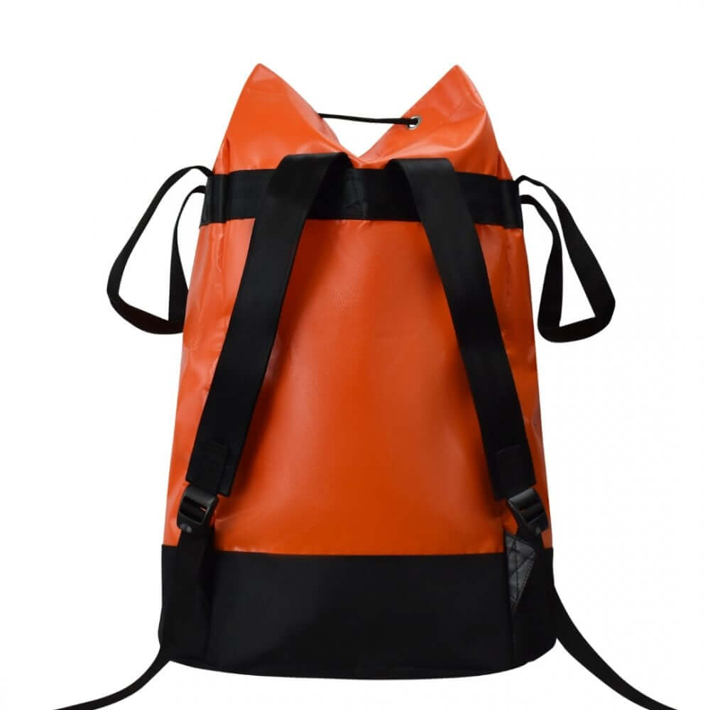 Harkie Hero Climbing Rope Bag in orange, waterproof and durable for tree surgeons and outdoor climbing gear.