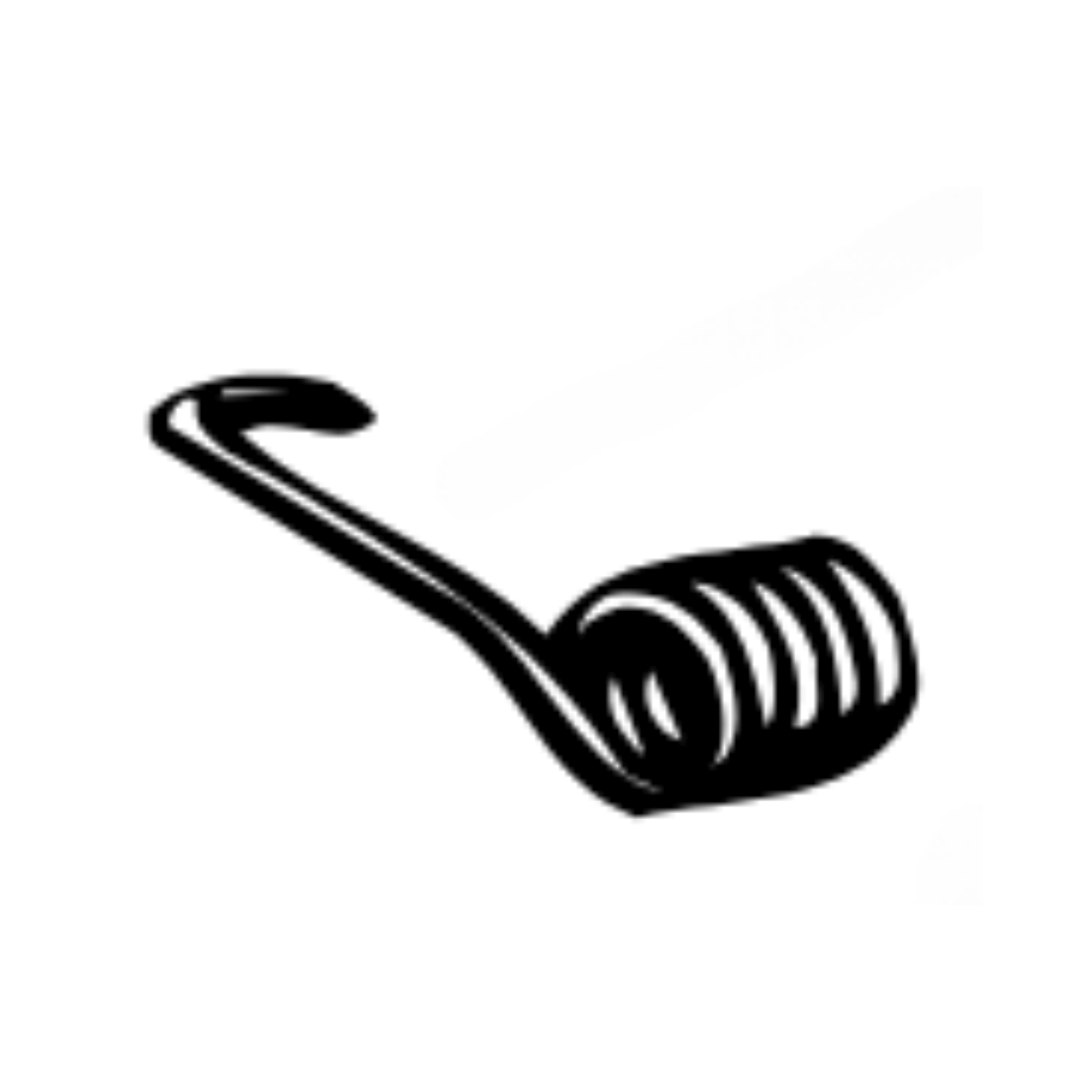 Illustration of a kitchen ladle, commonly used for serving liquids or soups.