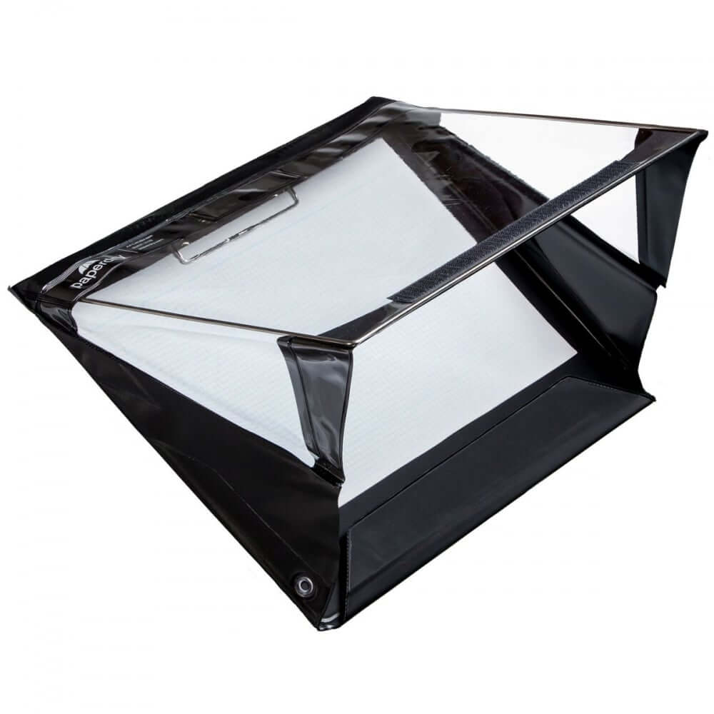 A4 Landscape Weatherproof Clipboard by Laserware, ideal for outdoor use and keeping documents dry in harsh conditions.