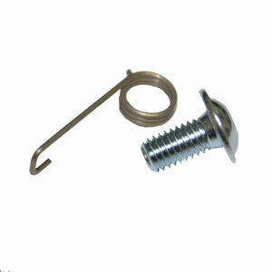 Lockjack Sport spare parts for tree surgeons: metal screw and retaining clip for equipment maintenance.