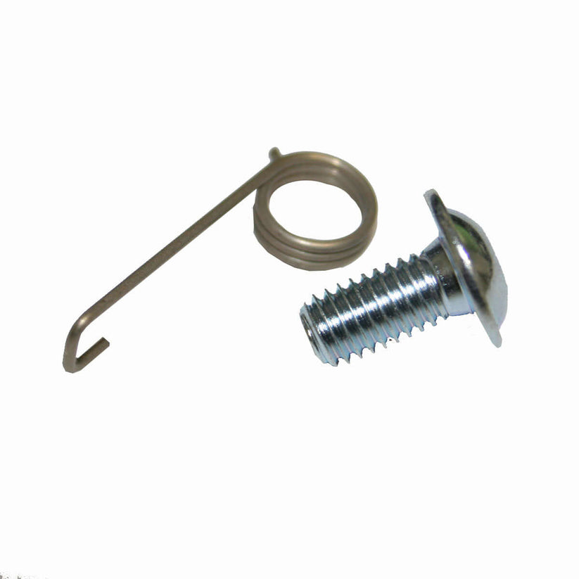 Lockjack Sport spare parts for tree surgeons: metal screw and retaining clip for equipment maintenance.