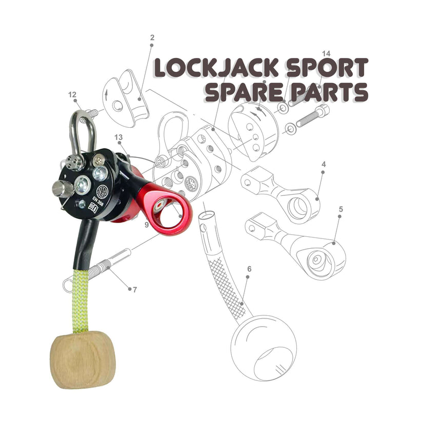 Lockjack Sport spare parts for tree surgeons, featuring key components and detailed diagram for reference.