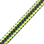Close-up of the Marlow 9mm Boa climbing rope featuring a durable black and lime green braided design, ideal for tree surgeons.