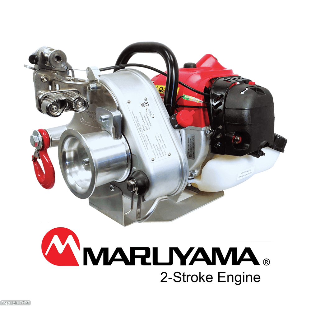 Maruyama 2-Stroke Engine for petrol winches, ideal for tree surgeons and heavy lifting tasks.