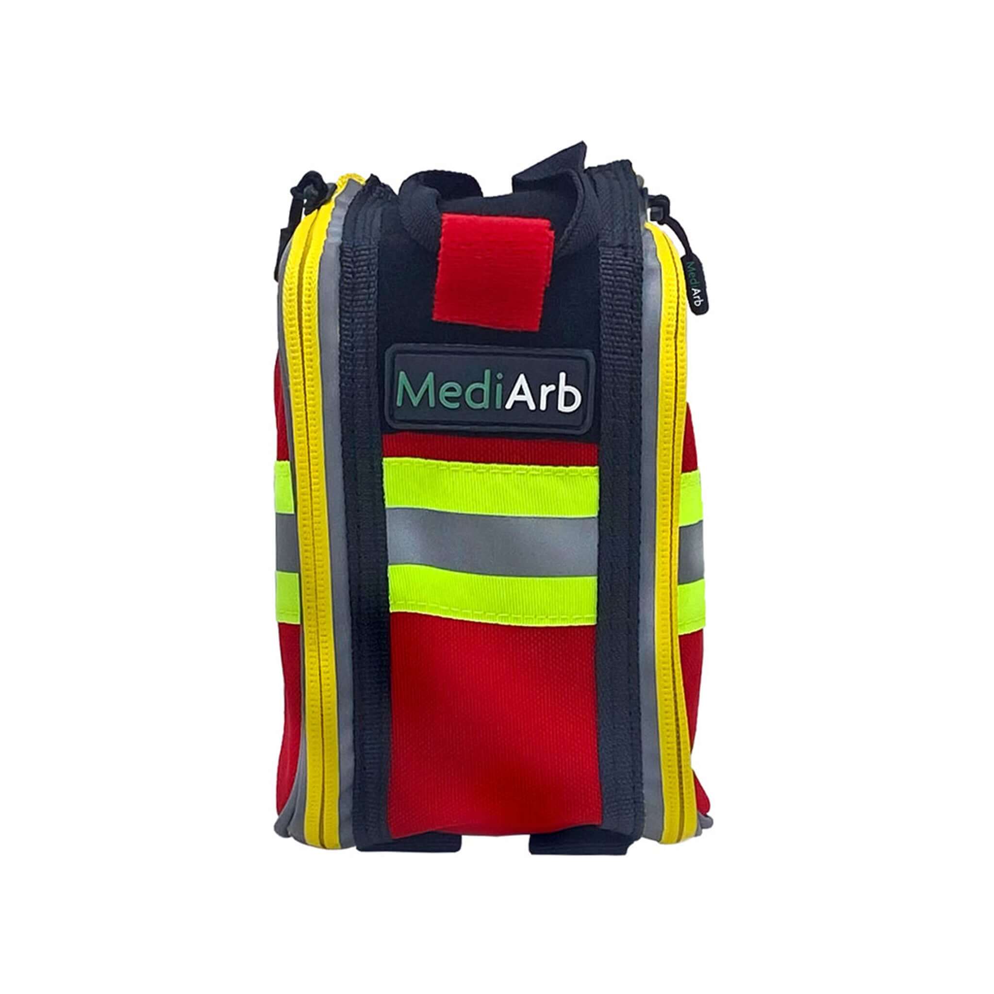 MediArb Personal Trauma Pouch for Tree Surgeons, compact and durable first aid kit with reflective stripes.