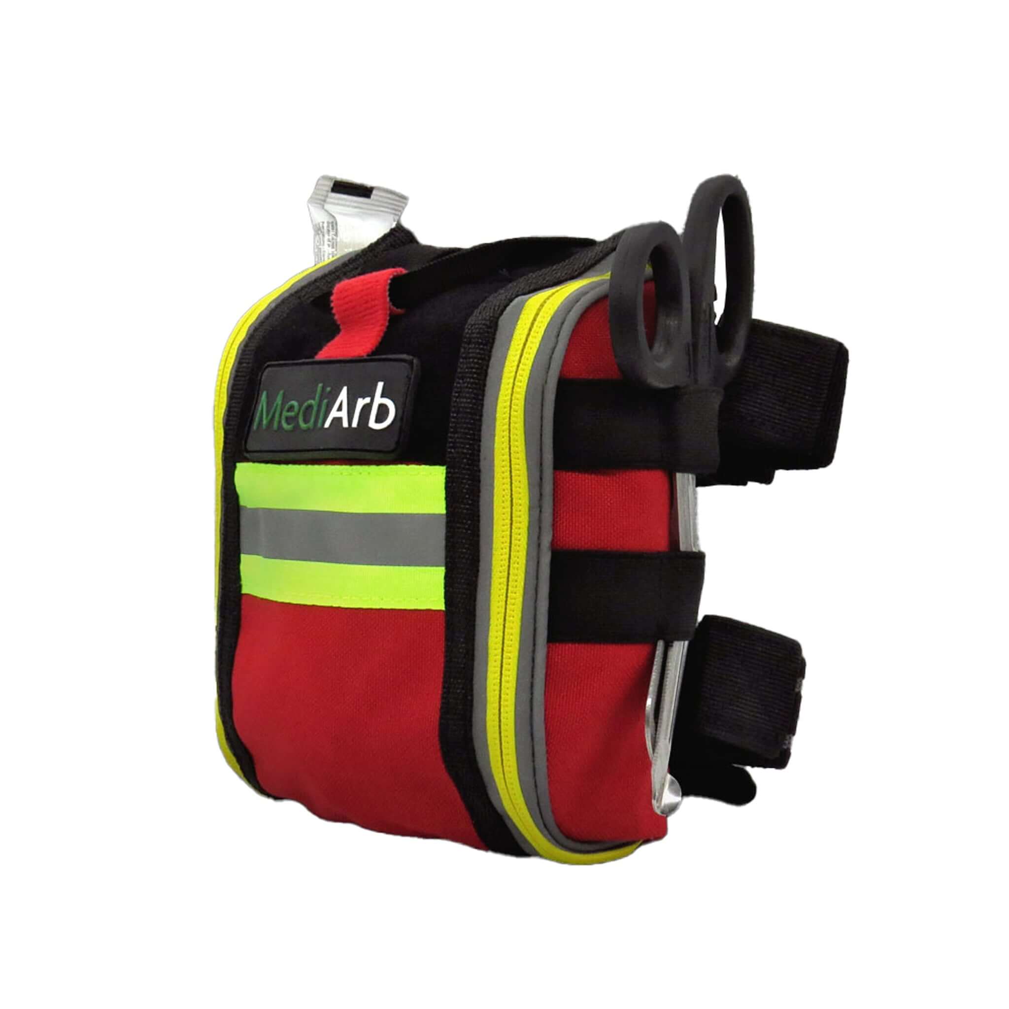 MediArb Rescue Trauma Pouch for tree surgeons, featuring military-grade medical equipment and secure storage pockets.